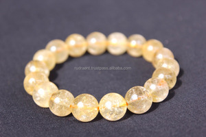 Joyería de moda bohemia de alta calidad, Cuarzo rutilado dorado brasileño, cuentas lisas de 12mm, pulsera de fiesta de regalo Unisex estirable - Product Image 2