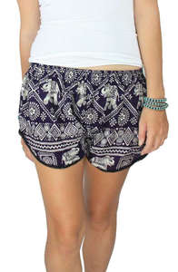 Shorts de Algodón Estampados para Mujer, Estilo Bohemio Hippie Vintage, Cintura Media, Transpirables, Elásticos, Holgados, Casuales de Playa - Product Image 2