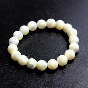 ไม้ถูพื้นกำไลข้อมือไข่มุกกลม10มม.,สร้อยข้อมือยืดได้คริสตัลหินธรรมชาติบำบัด - Product Image 3