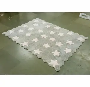 Моющийся ковер ручной работы для детской комнаты из 100% хлопка