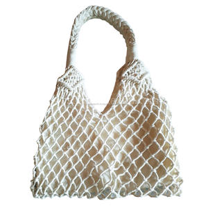 Ensemble de sacs à main en coton, macramé, crochet, sac à bandoulière tendance - Product Image 5