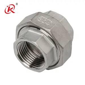 KQ Stainless Steel 304 1/2 female threaded union coupling pipe fittings hydraulic union