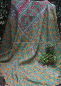 Ấn Độ Vintage Kantha <span class=keywords><strong>Quilt</strong></span> Nặng Ném <span class=keywords><strong>Sari</strong></span> Quilts Chắp Vá Kantha Nặng 5 Đến 7 Lớp Vintage Kantha <span class=keywords><strong>Quilt</strong></span> - Product Image 4