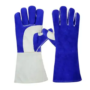 耐热焊工手套16英寸牛分体焊接手套工作安全护手手套，具有最佳的耐用性和寿命