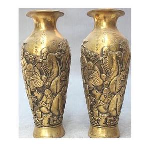 VASE à FLEURS EN LAITON FAIT MAIN KALAMKARI - Product Image 1