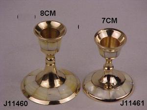 เชิงเทียนทองเหลืองหล่อประดับมุกโมเสค งานแฮนด์เมด ของตกแต่งบ้านสำหรับคริสต์มาส - Product Image 2