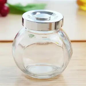 Glass sealing pot/ six edge jam honey glass jar