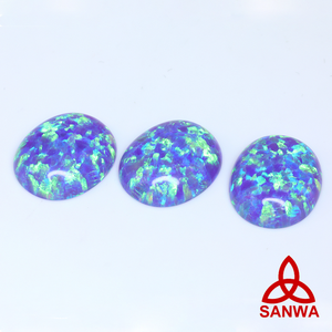 Cuentas Redondas y Cabujones de Ópalo Estimulado Sanwa Exclusive OP74 en 92 Colores para Diseño de Ópalo Sintético en Plata de Ley - Product Image 4