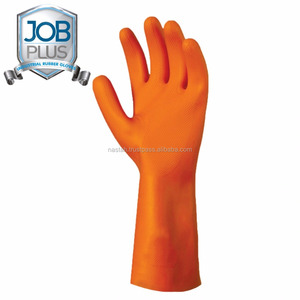 Gants de travail en latex orange épais, gants en caoutchouc réutilisables et durables, gants de sécurité pour la construction, l'industrie, utilisation intensive - Product Image 2