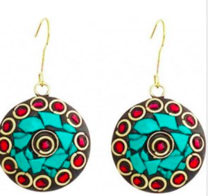 Mosaic Tribal Brass <b>Earrings</b> - Product Image 1