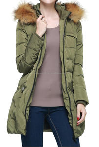 Chaqueta de plumón con capucha de piel para mujer, chaqueta con capucha con cremallera hacia arriba, prendas de vestir, Abrigo acolchado - Product Image 3