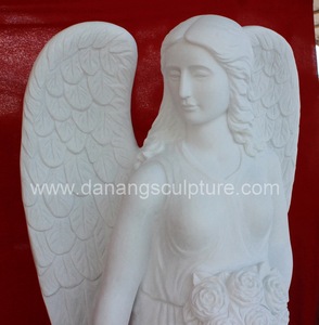 หินแกรนิตอนุสาวรีย์หลุมฝังศพนางฟ้าหินอ่อนสีขาวกำหนดเองรับประกัน1ปีสุสานนางฟ้าสุสาน - Product Image 4