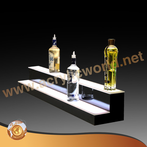 Exhibidor de Vino Acrílico LED Personalizado con Escaleras y Mostrador, Publicidad Ecológica para Supermercados - Product Image 1