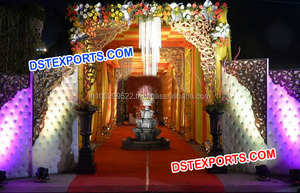 Puerta de entrada de bienvenida de fibra de boda puerta de entrada decorada con flores de boda estilo Rajwada puerta de entrada de boda EE. UU. - Product Image 5