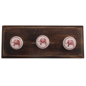 Handmade Decorative Bulk <b>Wooden</b> Ceramic Brown Wall Coat Hooks <b>Hangers</b> Reusable Utility Hat Bags <b>Clothes</b> Heavy Duty - Product Image 1