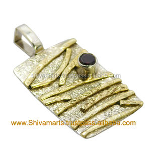 Pendentif en pierres précieuses de grenat naturel éminent prix de gros pendentifs de bijoux fins en argent et breloques grossiste et fabricant - Product Image 2