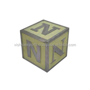 N <b>Letter</b> Model Cuboid Aluminum <b>Metal</b> Craft Elegant Plating Technique Home Decoration - Product Image 1