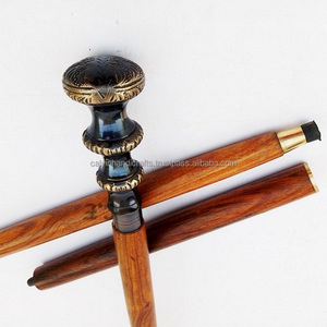 Bâton de marche en laiton Antique poignée en laiton impérial canne de marche bâton de marche en bois cadeaux Vintage - Product Image 2