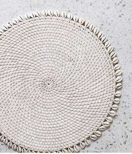 Meilleure vente au Vietnam sets de table en rotin tissé en céramique ensemble de sous-verres vaisselle en osier rotin chargeur assiettes artisanat - Product Image 4