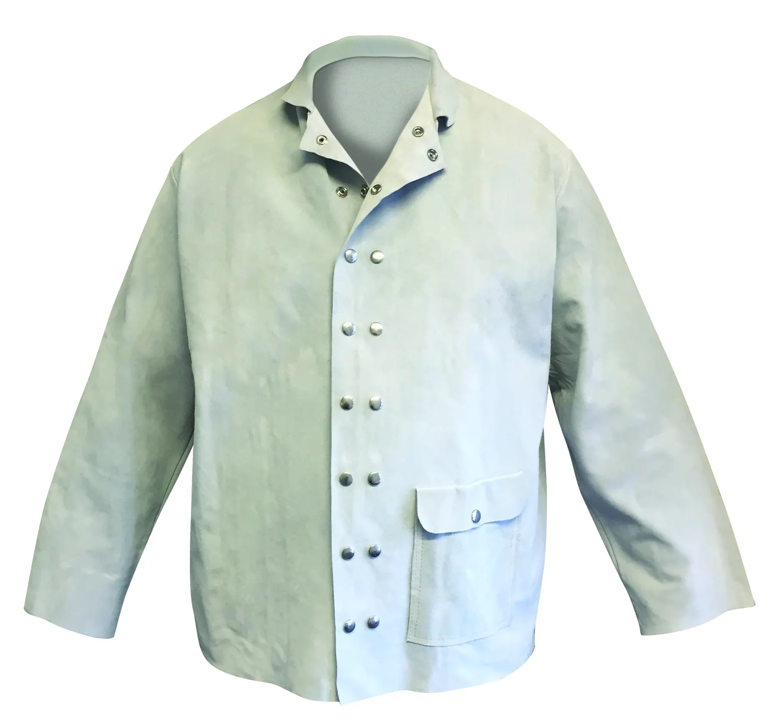 Premium sınıf yumuşak rahat inek derisi bölünmüş deri kaynak ceket ile cep deri endüstriyel güvenlik çalışma ceketler