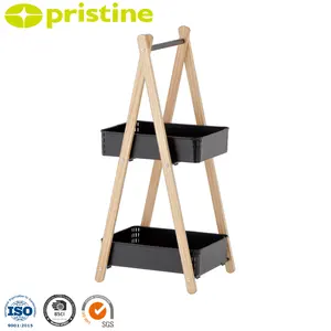 Beste Plank Verkoop Organizer Fabriek Thuisopslag Meubelfabrikant Huishoudelijke Diy 2 Tier Rollende Opbergrek