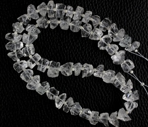 หินควอตซ์คริสตัลสีขาวธรรมชาติ,ลูกปัดดิบศูนย์ใสทำเครื่องประดับไม่มีสีไม่ขัด - Product Image 2