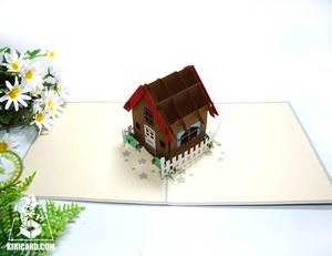 Tarjeta de Invitación de Corte Láser 3D Marrón de Diseño Novedoso, Tarjeta de Felicitación de Papel Artesanal para Inauguración de Casa y Bodas - Product Image 3