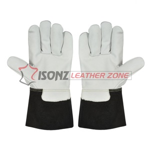 Guantes de Soldadura ISONZ de Cuero Vacuno de Primera Calidad, Forrados de Algodón, Protección Contra Salpicaduras de Metal Fundido Tipo B, con Protección para el Pulgar - Product Image 2