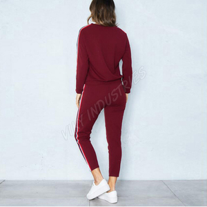 Causal rayas conjunto dos piezas de las mujeres plus tamaño 2 piezas conjunto Tops pantalones de chándal de manga larga de las mujeres gimnasio damas trajes chándal Pantalones - Product Image 2