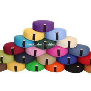 Zafu cojín de meditación, redondo o ovalado, relleno de casco de alforfón orgánico y algodón - Product Image 1