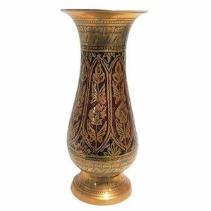 VASE à FLEURS EN LAITON FAIT MAIN KALAMKARI - Product Image 3