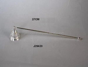 Accessoires de bougie en métal à extrémité sphérique en laiton plaqué argent fait à la main pour extincteur de décoration pour la maison - Product Image 2