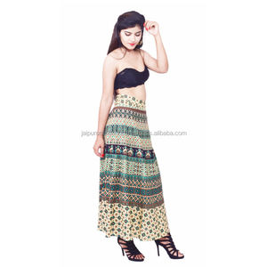 Indian Cotton Designer <b>Printed</b> <b>Maxi</b> Wrap <b>Skirt</b> - Product Image 3
