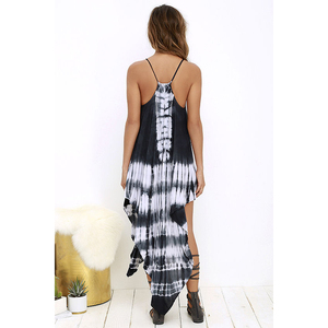 Grossiste de robes de plage en rayonne tie-dye de créateur, robes à bretelles spaghetti / robes maxi - Product Image 2