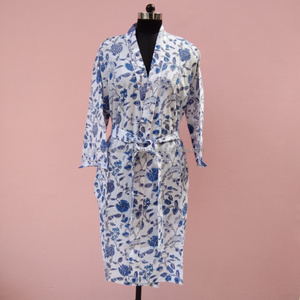 ชุดคลุมอาบน้ำชุดกิโมโนผ้าคอตตอนมีเข็มขัดผูกเอวและกระเป๋าชุดใส่นอนและเลานจ์แบบมาตรฐานสำหรับฤดูร้อน - Product Image 1