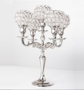 Candélabres en verre centres de table de mariage bougeoirs en métal lanternes bocaux à bougies pour la décoration de la maison - Product Image 2