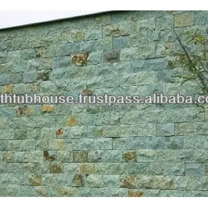 Revestimento da parede de pedra sukabumi telhas WC005 pedras verde pedra natural