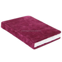 Carnet de notes NEW ERA en tissu velours, fait main, écologique, avec reliure cousue, papier sans bois - Cadeau pour les voyages et le croquis