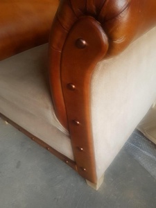 โซฟาแบบแบ่งส่วนหนึ่งที่นั่งสไตล์นอร์ดิกทันสมัยวัสดุไม้หนังแท้ปรับเอนได้เฟอร์นิเจอร์บ้านสีตามต้องการ - Product Image 5