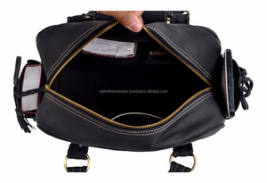 Wholesale New <b>Men's</b> Vintage Genuine Leather Black Color Travel School Book Backpack Zipper <b>Bag</b> With Two Handles And Front Pocket - Product Image 6