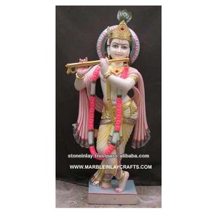 Lord Krishna <b>Statue</b> From White Makrana Marble Vendor - Product Image 1