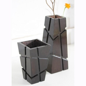ไม้สักมะม่วงสีดำทรงสูงกล่องทรงตั้งกระถางดอกไม้สำหรับบ้านสำนักงานหรือโรงแรมแปลกใหม่เสาไม้ของขวัญ - Product Image 4