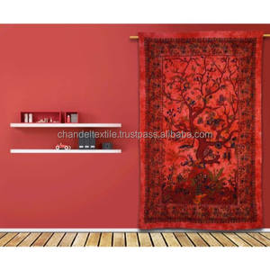 Colcha de Reina étnica india, tapiz de árbol de la vida, colcha decorativa para colgar en la pared, venta al por mayor, decoración impresa para el hogar - Product Image 1