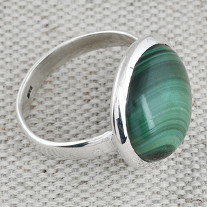 925 Sterling <b>Silver</b> Oval Malachite Gemstone <b>Silver</b> <b>Mens</b> <b>Ring</b> Jewelry Classic Fashionable Wedding Anniversary or Gift For Women. - Product Image 2