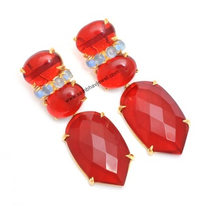 Boucles d'oreilles pendantes en grenat rouge naturel, argent sterling 925, classiques, vintage, faites à la main, bijoux certifiés, cadeau pour femmes, mariages - Product Image 1