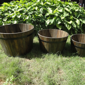 Ensemble de 3 jardinières en bois pour jardin, serre, pots de fleurs et jardinières décoratives, pots de fleurs et jardinières en bois d'extérieur - Product Image 6
