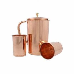 LUXURY COPPER ANTIQUE <b>WATER</b> <b>JUG</b> WITH <b>GLASS</b> SET <b>JUG</b> GOOD QUALITY ORIGINAL COPPER <b>WATER</b> <b>JUG</b> PURE COPPER PITCHER - Product Image 2