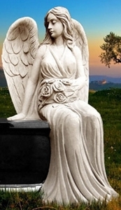 หินแกรนิตอนุสาวรีย์หลุมฝังศพนางฟ้าหินอ่อนสีขาวกำหนดเองรับประกัน1ปีสุสานนางฟ้าสุสาน - Product Image 6