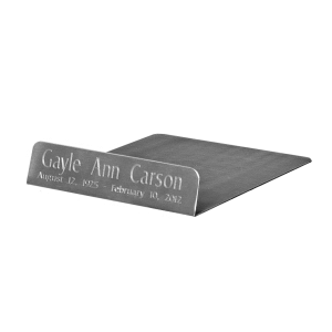 Plaque nominative avec support pour urne funéraire adulte – Fournitures funéraires - Product Image 3
