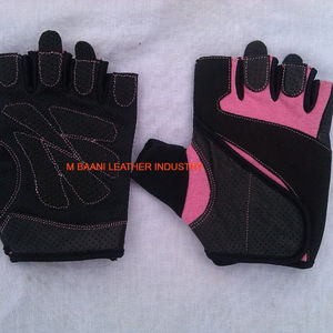 Guantes de Levantamiento de Pesas de Tela Rosa Unisex con Medio Dedo y Cierre Rápido para Gimnasio y Ciclismo - Product Image 1